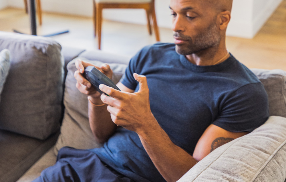 man playing memory game