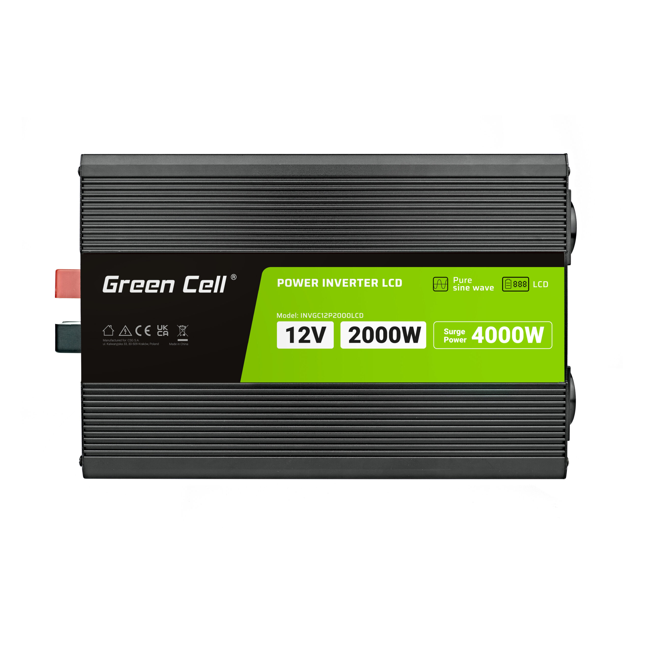 Green Cell PowerInverter LCD 12 volt 2000W/40000W car inverter