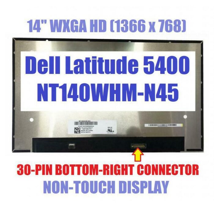 14" LED WXGA Matte Bottom Right EDP 30Pin Screen NO Brackets Back fold