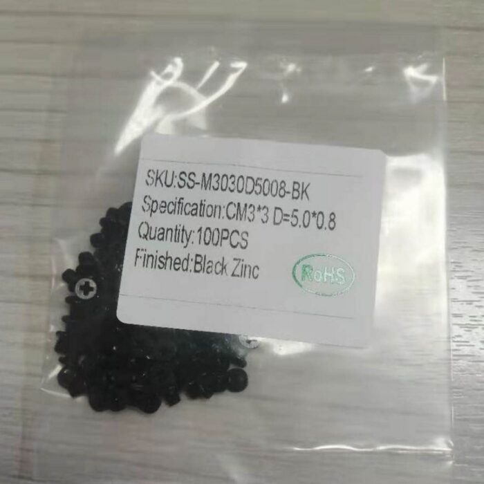 2.5 SSD Repair Screw Countersunk Head Cross Black Zinc KM3*4.8 D4*0.7 100pcs/set