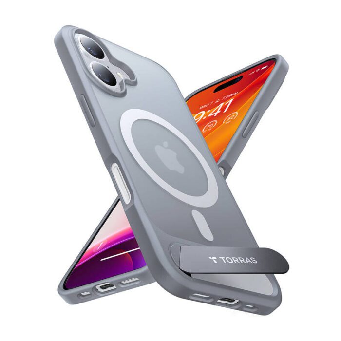 Etui Torras Pstand Series dla iPhone 16 (Szare) - Image 1