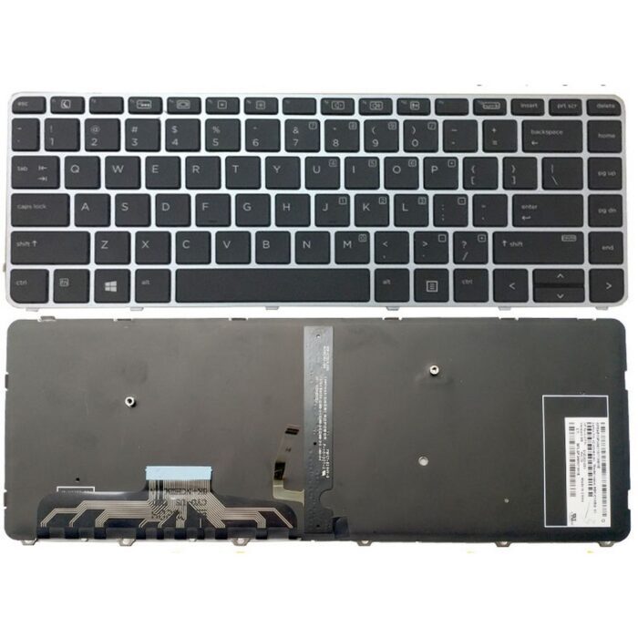 Notebook keyboard for HP EliteBook Folio 1040 G3 with silver frame backlit