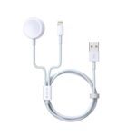 Devia cable 2in1 Smart EA199 USB - Lightning white with inductive charger for Apple Watch