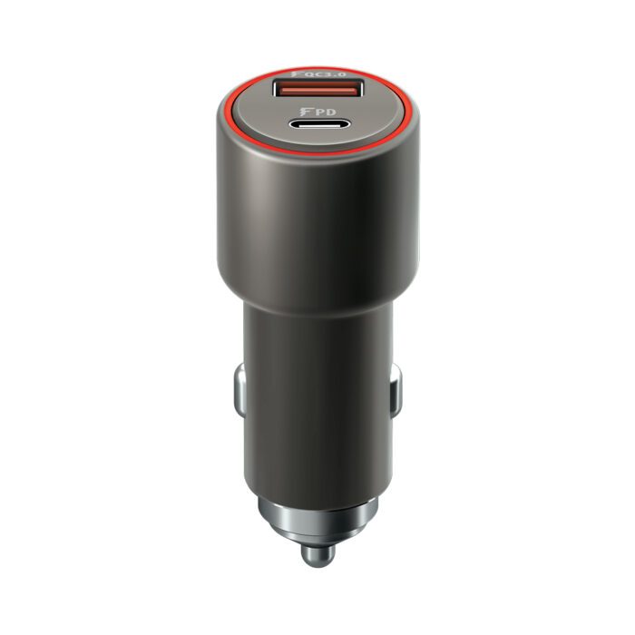 Forever Core PD+ QC 3.0 car charger 1x USB 1x USB-C 36W gray