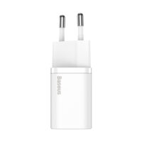 Baseus wall charger Super Si PD 20W 1x USB-C white + USB-C - Lightning cable