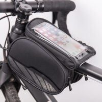 Waterproof bicycle frame bag with a removable phone case black