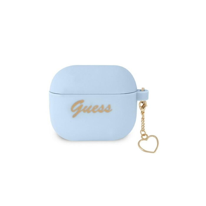 Guess case for Airpods 3 GUA3LSCHSB blue Silicone Heart Charm