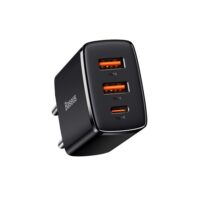 Baseus wall charger Compact PD 30W 1x USB-C 2x USB black