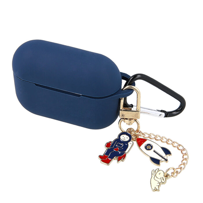 Case for Airpods / Airpods 2 dark blue with pendant