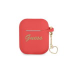 Guess case for Airpods / Airpods 2 GUA2LSCHSR red Silicone Heart Charm