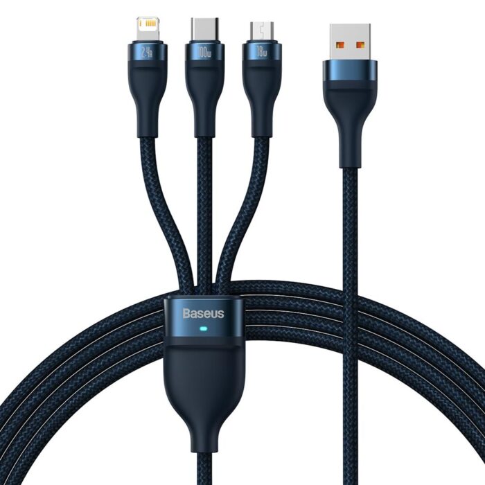 Baseus cable 3in1 Flash II USB - Lightning + USB-C + microUSB 1