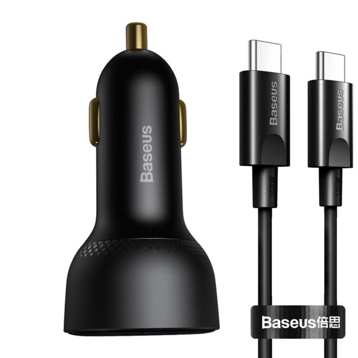 Baseus car charger Superme PD 100W 1x USB 1x USB-C black + cable USB-C - USB-C