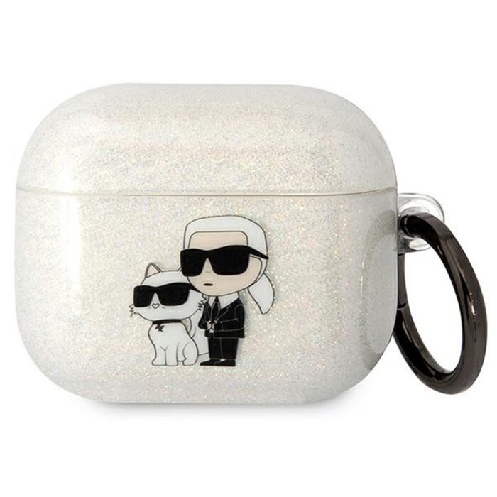 Karl Lagerfeld case for Airpods 3 KLA3HNKCTGT transparent Gliter Karl&Choupette