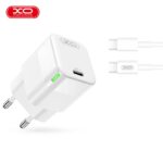 XO wall charger CE06 PD 30W 1x USB-C white + USB-C - USB-C cable