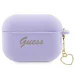 Guess case for AirPods Pro 2 GUAP2LSCHSU purple Silicone Heart Charm