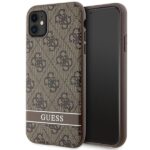 Guess case for iPhone 11 GUHCN61P4SNW brown HC 4G Stripe