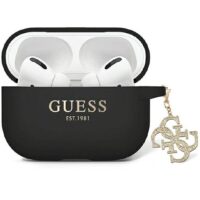 Guess case for Airpods Pro 2 GUAP2LECG4K black Silicone 4G Strassed Charm