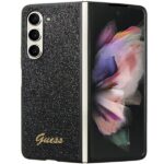 Guess case for Samsung Z Fold5 GUHCZFD5HGGSHK black PU/TPU Glitter Script