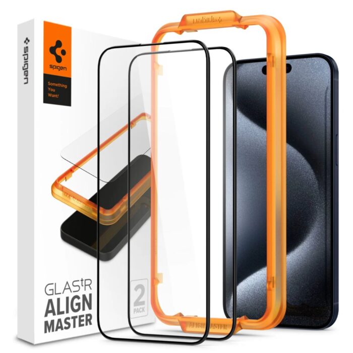 Spigen tempered glass ALM GLASS FC 2-PACK for iPhone 15 Pro 6