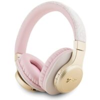 Guess Bluetooth headphones GUBH604GEMP pink 4G PU Leather With Script Metal Logo