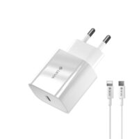 Devia wall charger Smart PD 20W 1x USB-C white + Lightning - USB-C cable V2