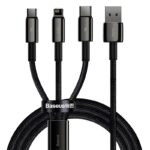 Baseus cable 3in1 Tungsten USB - micro USB + Lightning + USB-C 1