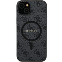 Guess case for Samsung Galaxy S24 Ultra S928 GUHMS24LG4GFRK black hardcase 4G Collection Leather Metal Logo MagSafe