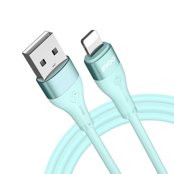 BWOO Minimalist Silicone 3A Cable X280L USB-A to Lightning green