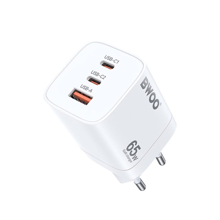 BWOO Fast 65W GaN TRAVEL CHARGER CDA147 2 xUSB-C