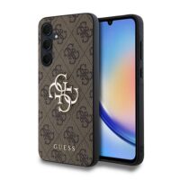 Guess case for Samsung Galaxy A35 GUHCSA354GMGBR brown HC PU big 4G metal logo