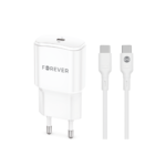 Forever TC-01-20C PD QC charger 1x USB-C 20W white + USB-C - USB-C cable 20W