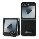 Guess case for Samsung Galaxy Z Flip6 GUE003743 black 4G Glitter Script