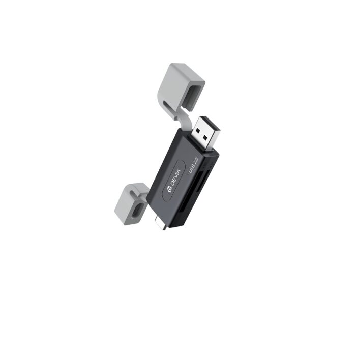 Devia card reader 2in1 EL239 USB/USB-C 2.0 black