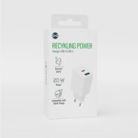 Forever recycled wall charger USB + USB-C 20W  LSR20-AC-00 white