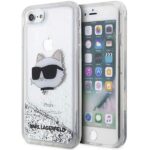 Karl Lagerfeld case for iPhone 7 / 8 / SE KLHCI8LNCHCS silver HC Liquid Glitter NFT Choupette Head