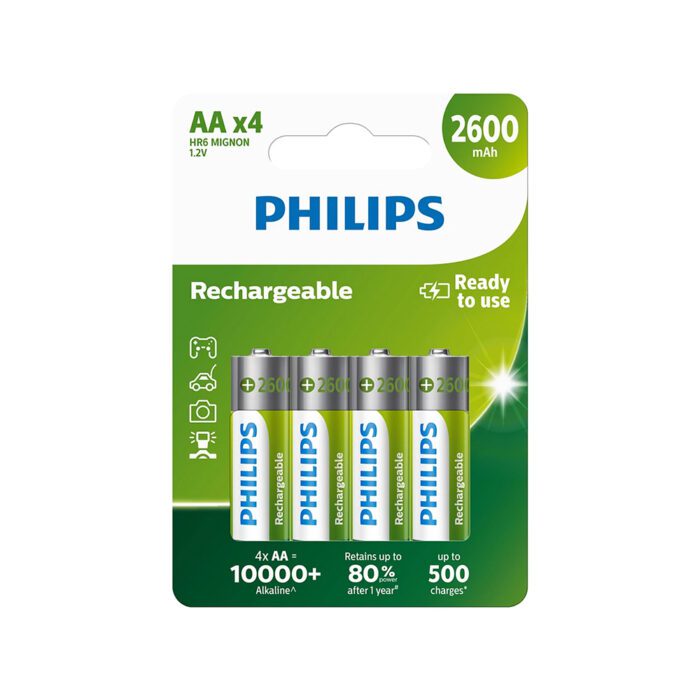 PHILIPS Rechargable batttery AA NiMH 2600mAh set of 4pcs.