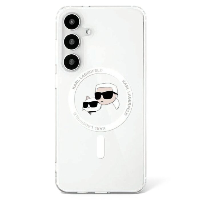 Karl Lagerfeld HC Magnetic IML Metal KC Heads case for Samsung Galaxy S25 Plus white