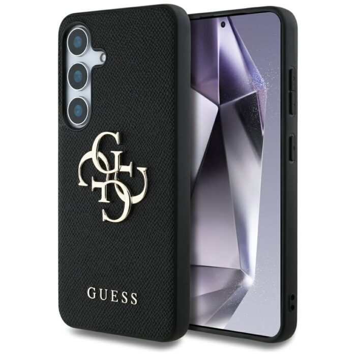 Guess HC PU Grained Big 4G and Classic Logo case for Samsung Galaxy S25 Plus black