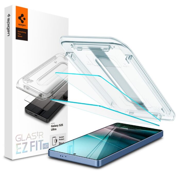 Spigen Glas.Tr "Ez Fit" 2-Pack for Samsung Galaxy S25 Ultra Clear