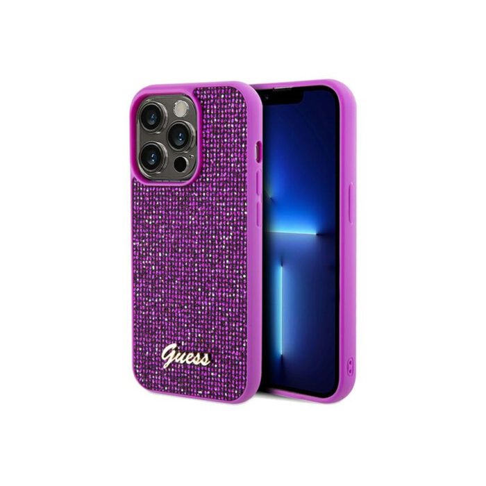 Guess Hardcase Disco Metal Script Case for iPhone 14 Pro 6.1 Fuchsia