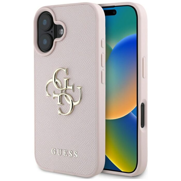 Guess Hardcase PU Grained Big 4G and Classic Logo Case for iPhone 16 6