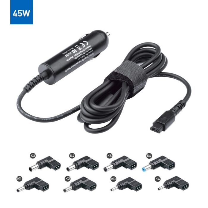 45W Universal Car Charger Autolader Adapter with Multi connectors