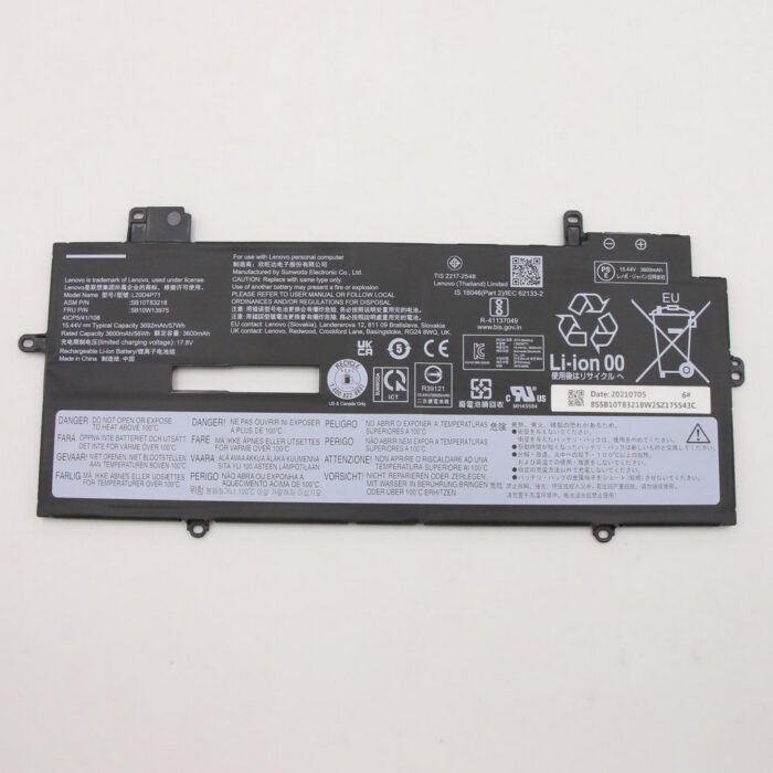 Notebook Battery For Lenovo ThinkPad X1 Yoga 6th 7th 8th Carbon 9th 10th 11th Gen L20C4P71 L20D4P71 15.4V 3200mAh 4Cell