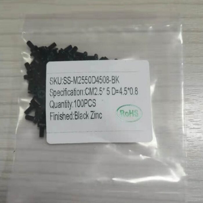 Notebook Computer Repair Screw Thin Flat Wafer Head Cross Black Zinc CM2.5*5 D=4.5*0.8 100pcs/set