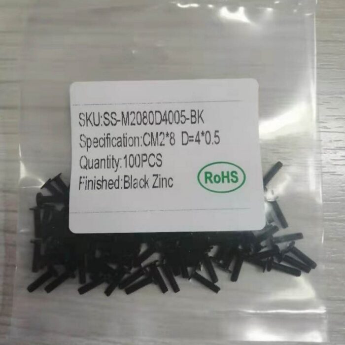 Notebook Computer Repair Screw Thin Flat Wafer Head Cross Black Zinc CM2*8 D=4.0*0.5 100pcs/set