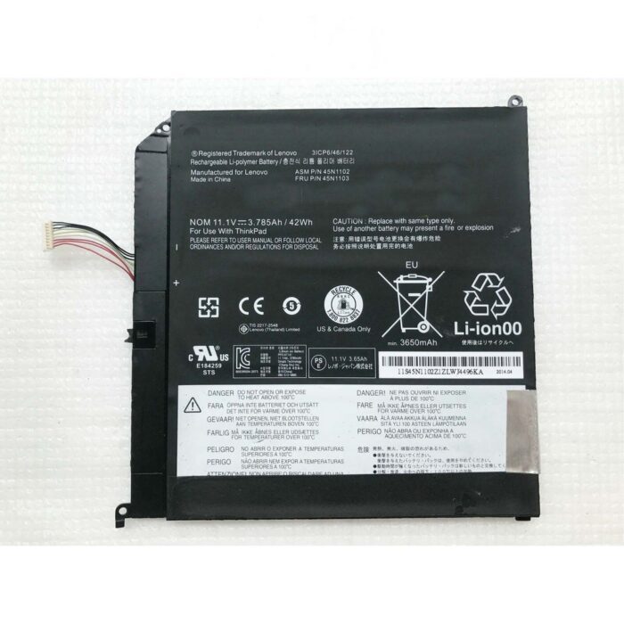 Notebook battery for Lenovo ThinkPad Helix 3xxx Series 11.1V 42Wh 45N1102