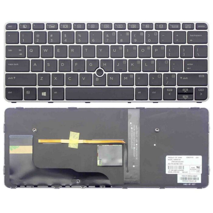 Notebook keyboard for HP EliteBook 725 820 G3 G4 with pointstick backlit frame silver Assemble