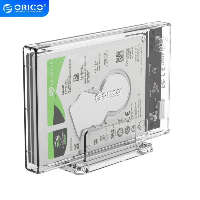 ORICO-2.5 inch Transparent USB3.0 Hard Drive Enclosure with Stand