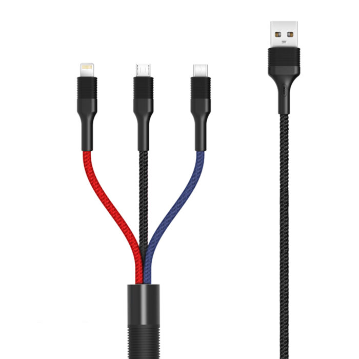 XO cable NB54 3in1 USB - Lightning + USB-C + microUSB 1