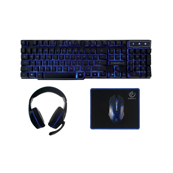 Rebeltec wired gaming set keyboard + headphones + mouse + mouse pad SHERMAN